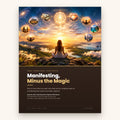 Manifesting, Minus the Magic guide cover: an evidence-based manifestation guide with a printable tool pack